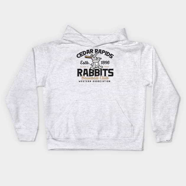 Cedar Rapids Rabbits Kids Hoodie by MindsparkCreative